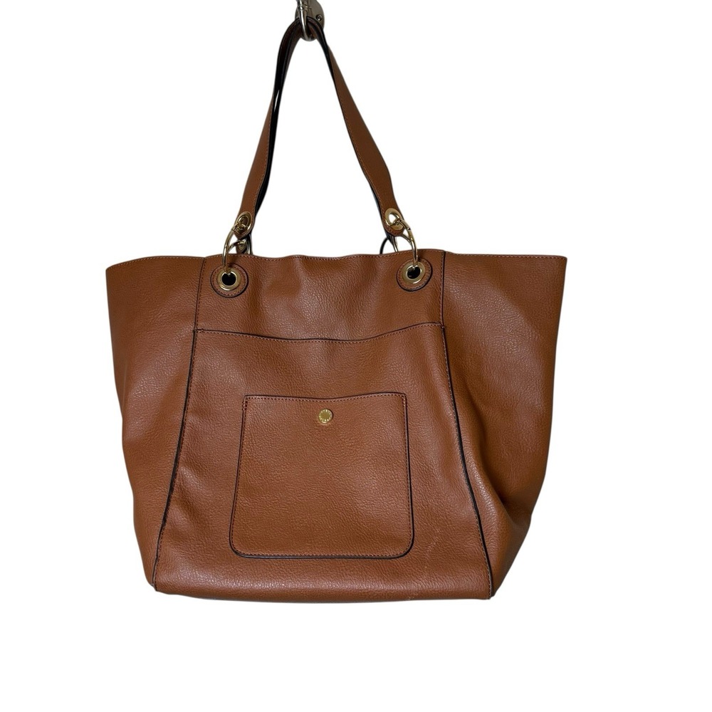 STEVE MADDEN Brown Vegan Leather Oversized Hobo Shoulder Bag & Wristlet Pouch - Picture 2 of 10